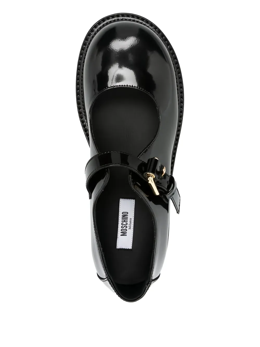 Moschino Buckle-fastening Patent-leather Pumps In Black