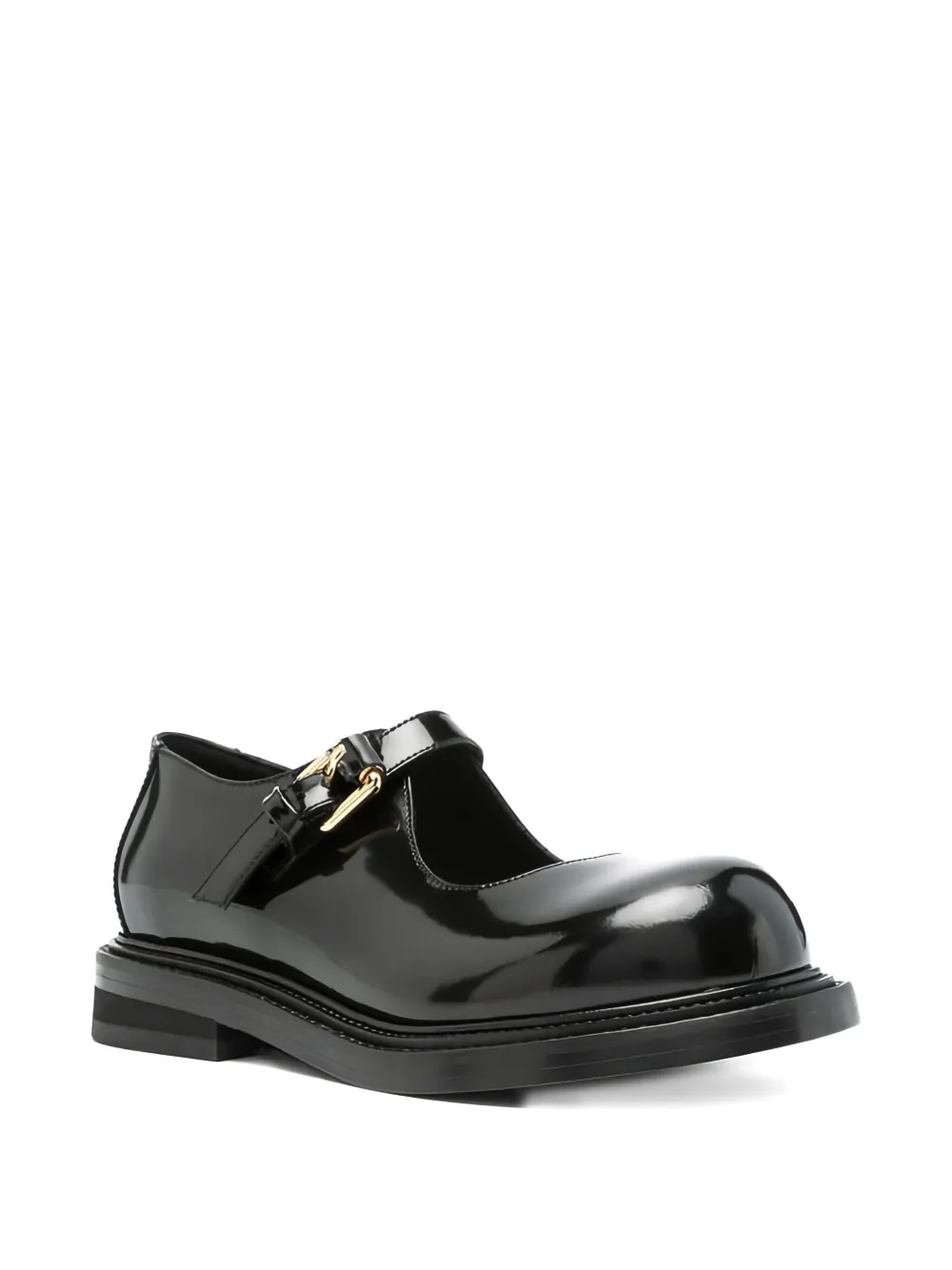Moschino Buckle-fastening Patent-leather Pumps In Black
