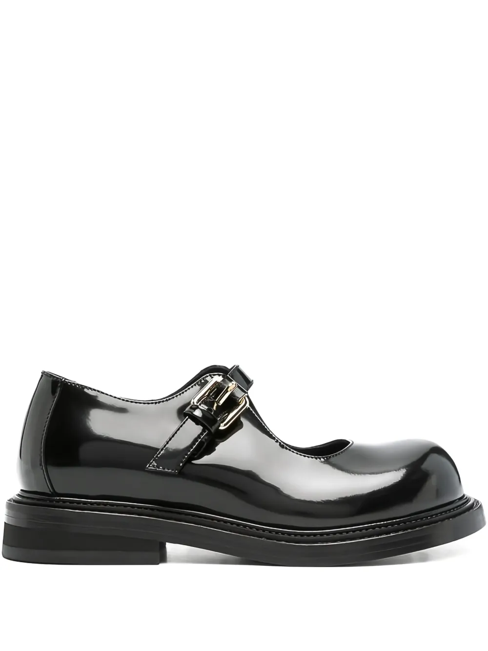 Moschino Buckle-fastening Patent-leather Pumps In Black
