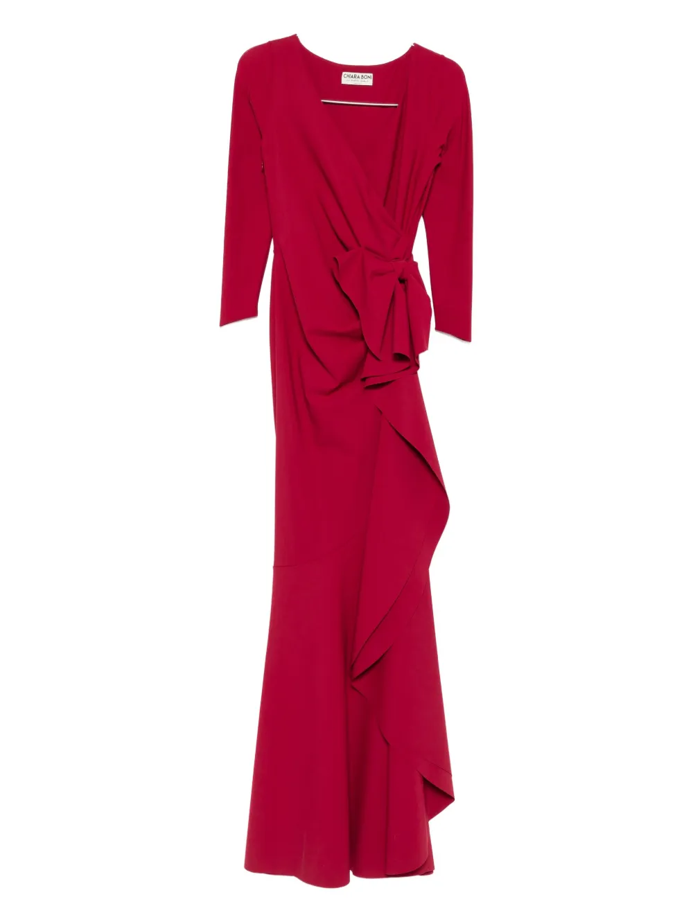 CHIARA BONI La Petite Robe bow-detail ruffled maxi dress | Red | Image 1
