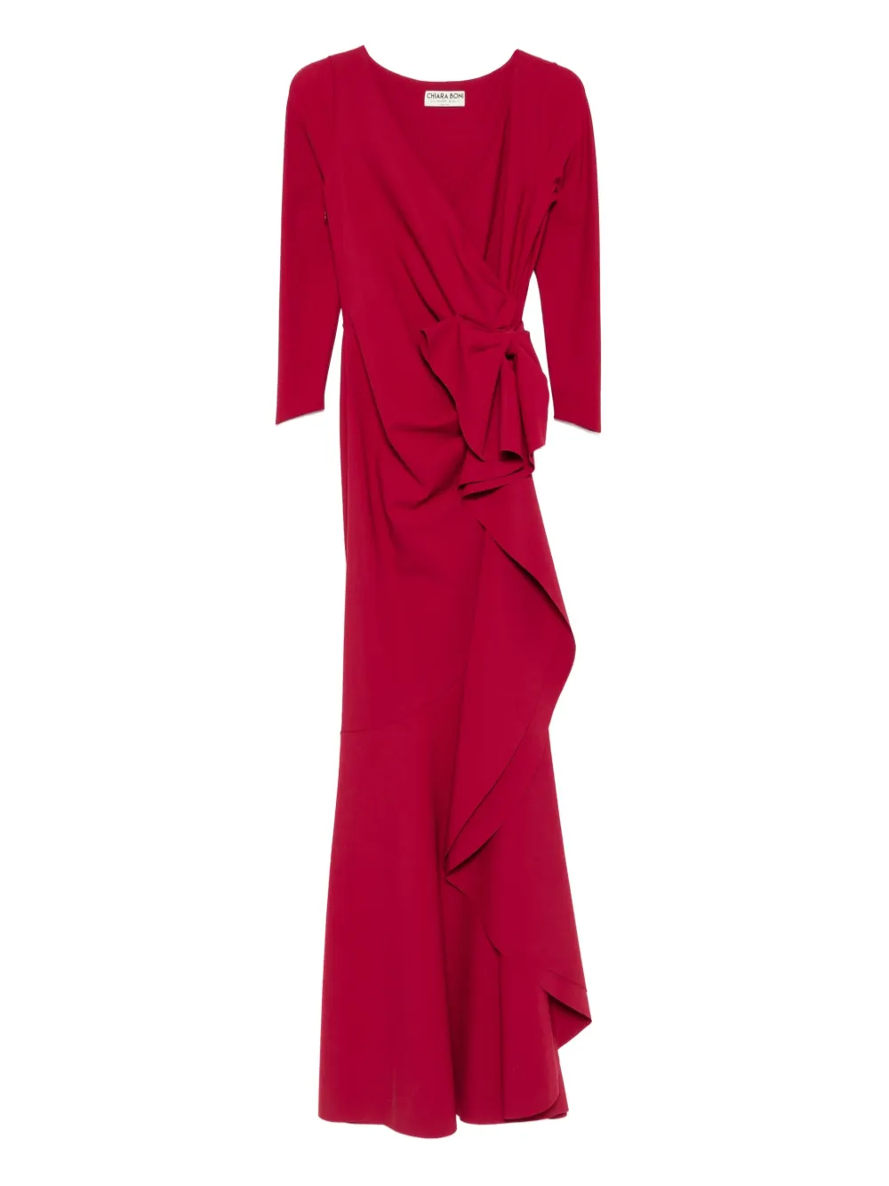 CHIARA BONI La Petite Robe bow-detail ruffled maxi dress – Red