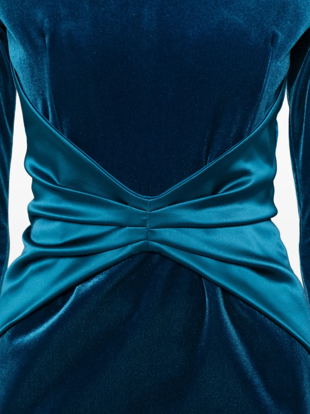 Chiara Boni La Petite Robe Jaslette Satin-embellished Velvet Mermaid Gown In Blue