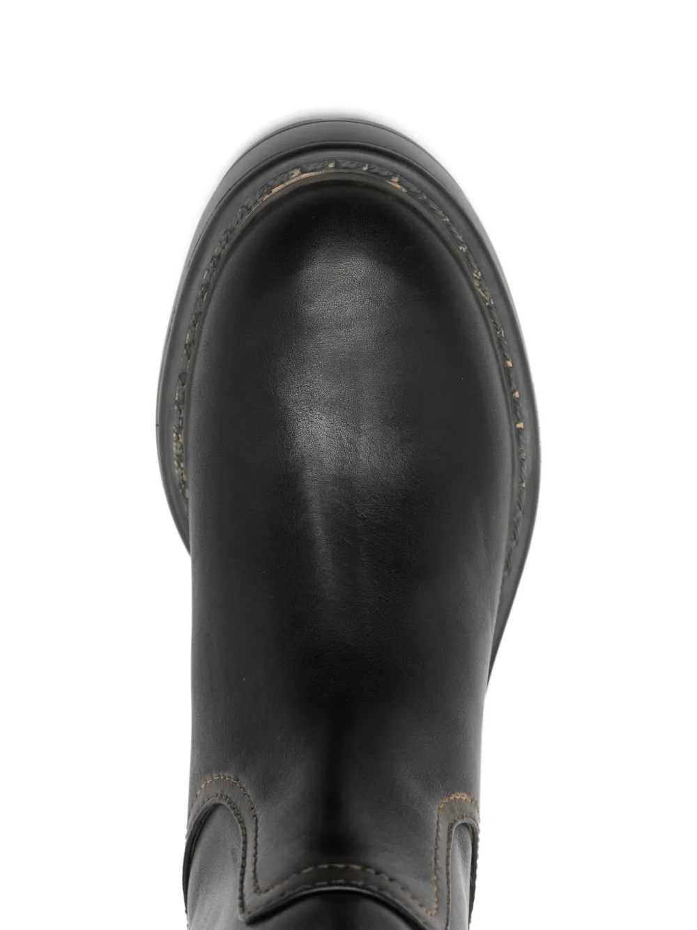 Miu Knielaarzen met logoplakkaat Zwart