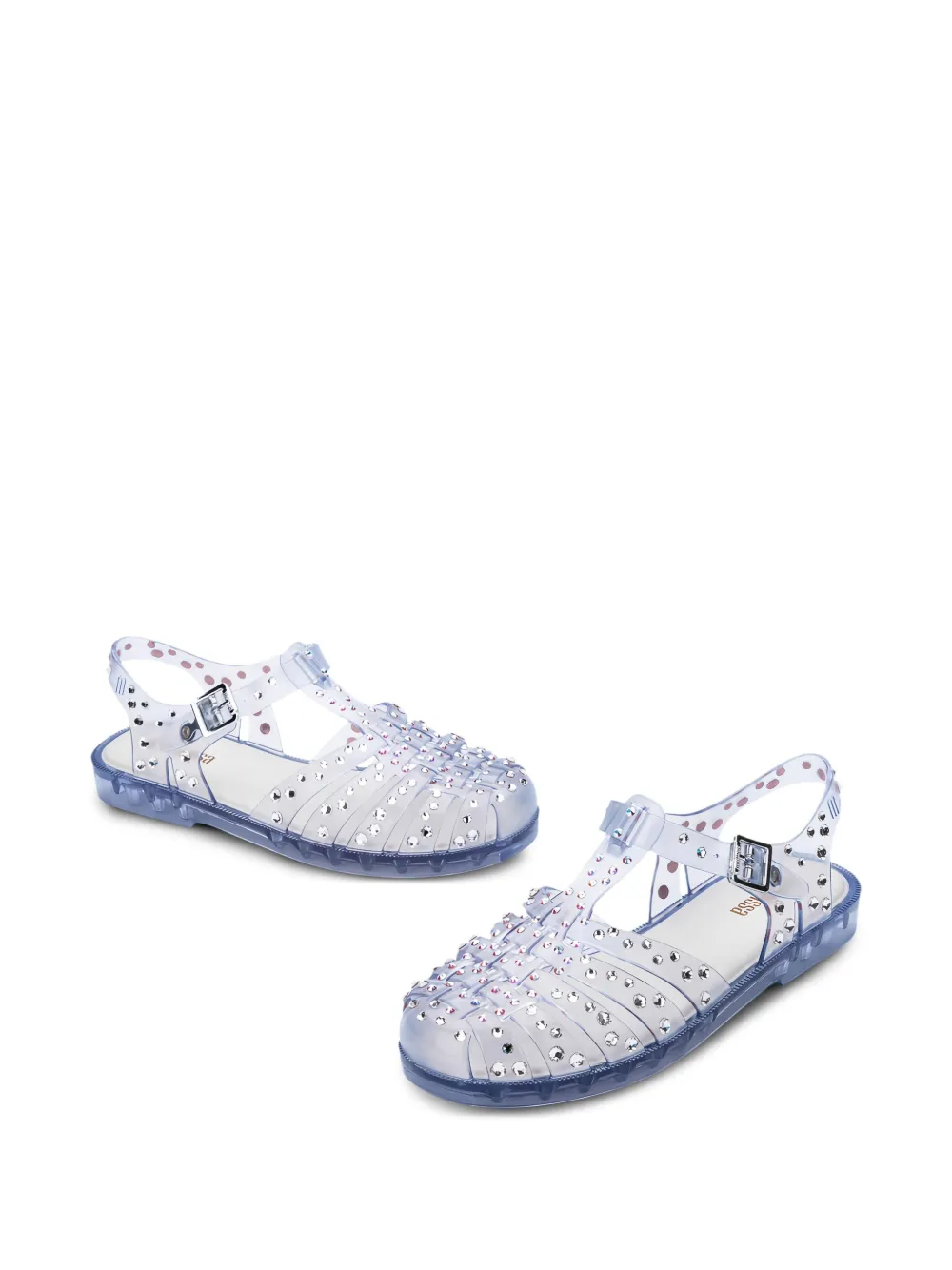 Melissa crystal-embellished jelly sandals Blue