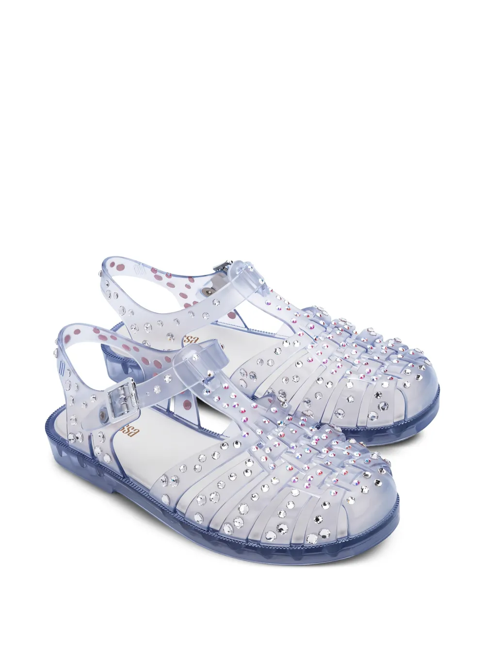 Melissa crystal-embellished jelly sandals Blue