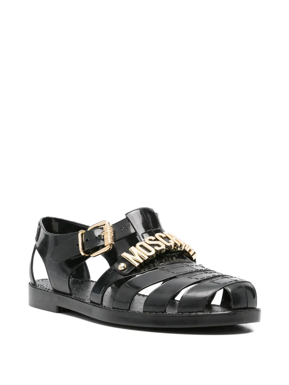Moschino logo-plaque buckle sandals | Flat Sandals | Image 2
