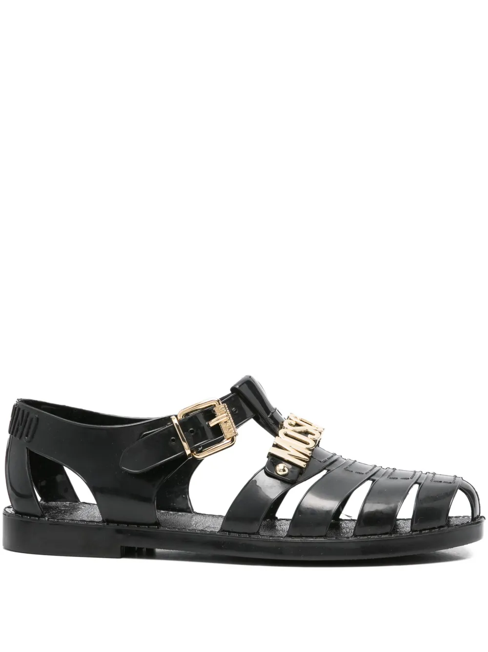 Moschino logo-plaque buckle sandals | Black | Image 1