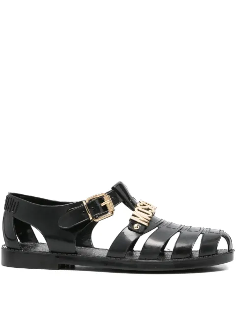 Moschino logo-plaque buckle sandals