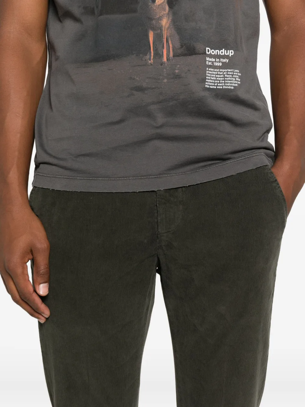 DONDUP Katoenen broek met zijzak Grijs