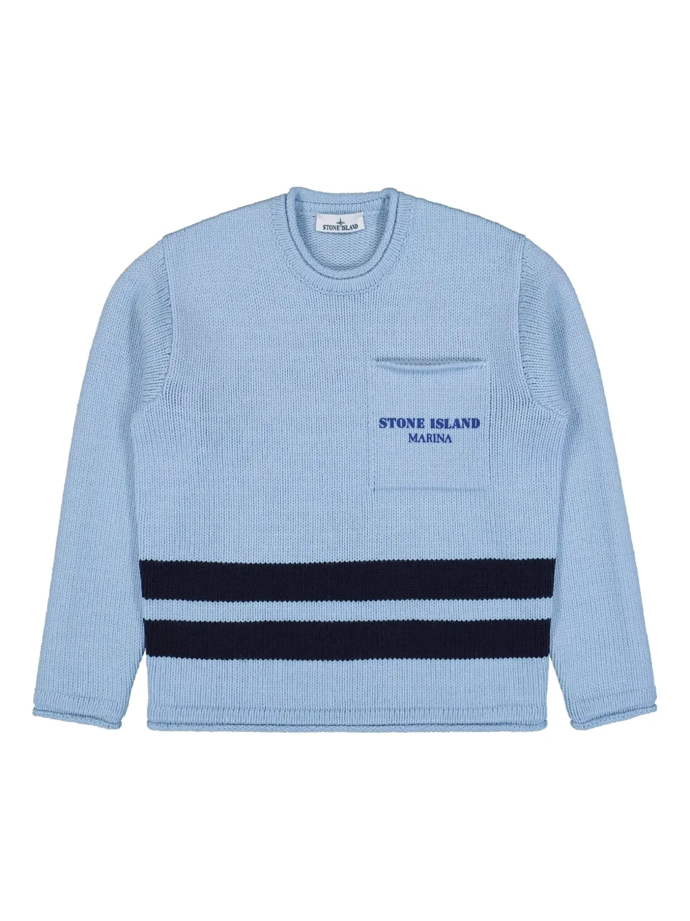 crew-neck stripe-detail sweater