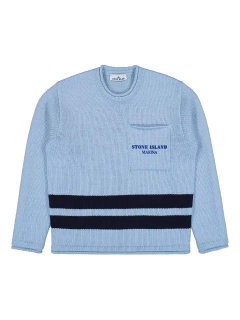 Stone Island crew-neck stripe-detail sweater
