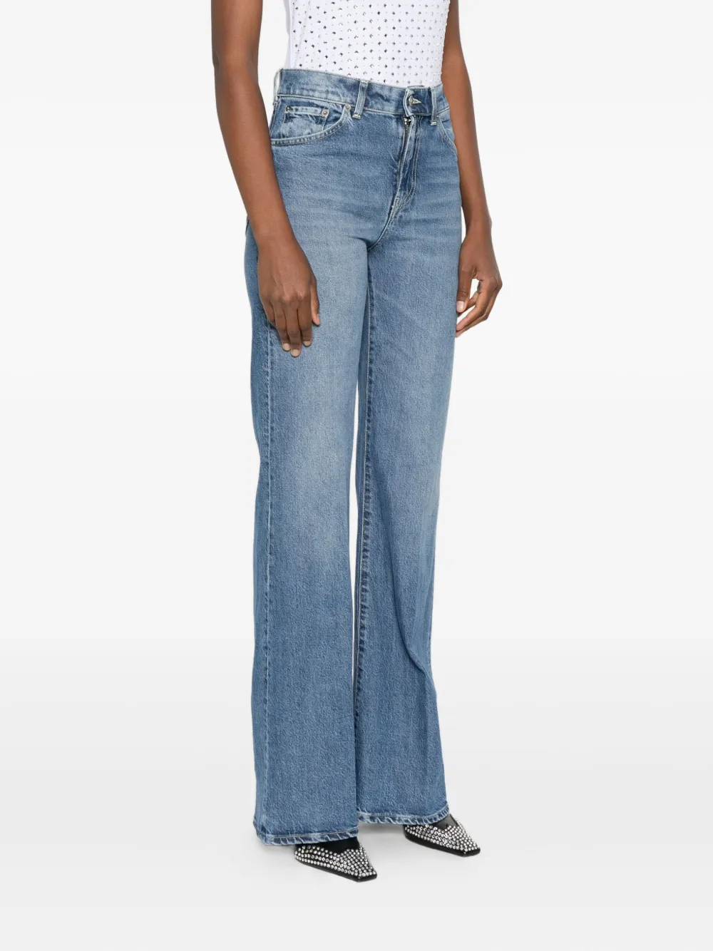 DONDUP Jeans met logopatch Blauw