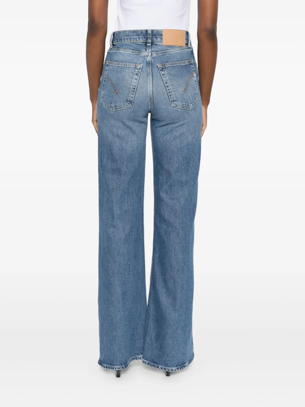 DONDUP Jeans met logopatch Blauw