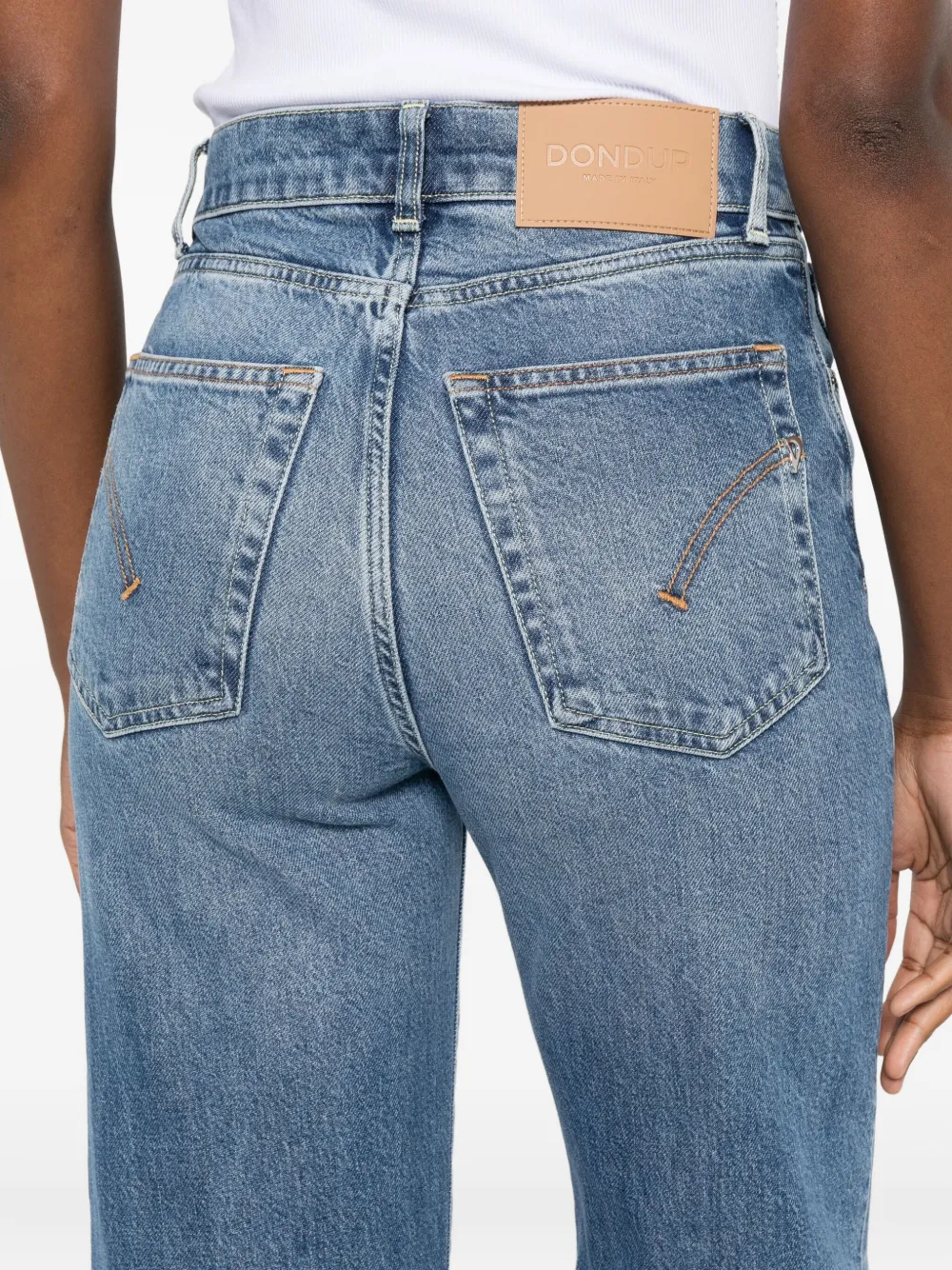 DONDUP Jeans met logopatch Blauw