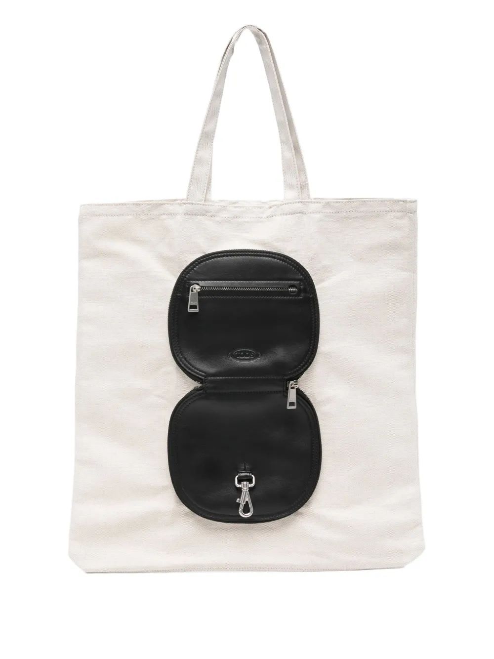 Tod's Wallet-appliqué Tote Bag In Black