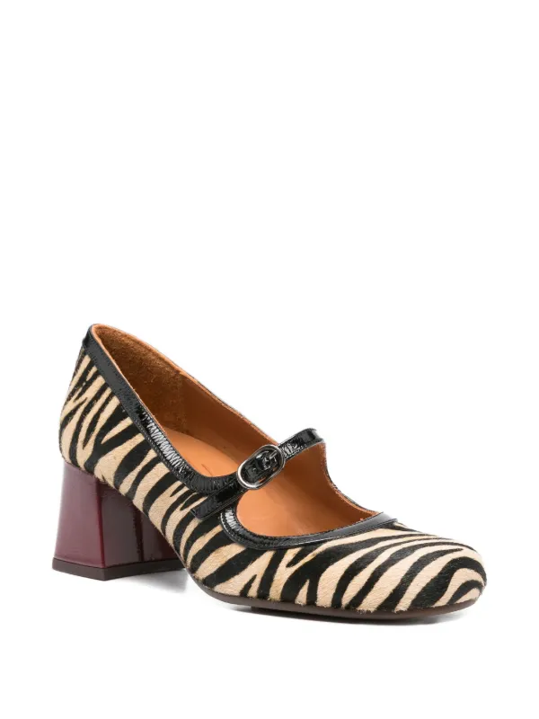 Chie Mihara 45mm Mumma Zebra block-heel Pumps | Pink
