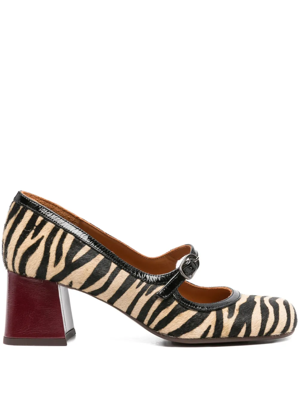 Chie Mihara 45mm Mumma Zebra block-heel pumps Pink