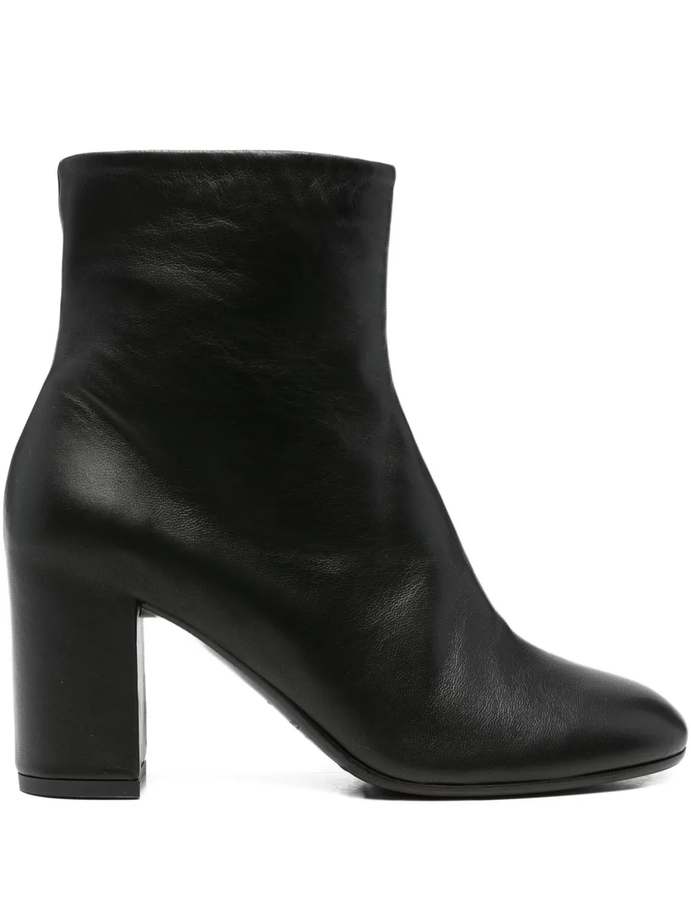 Del Carlo 80mm block-heel leather boots Black