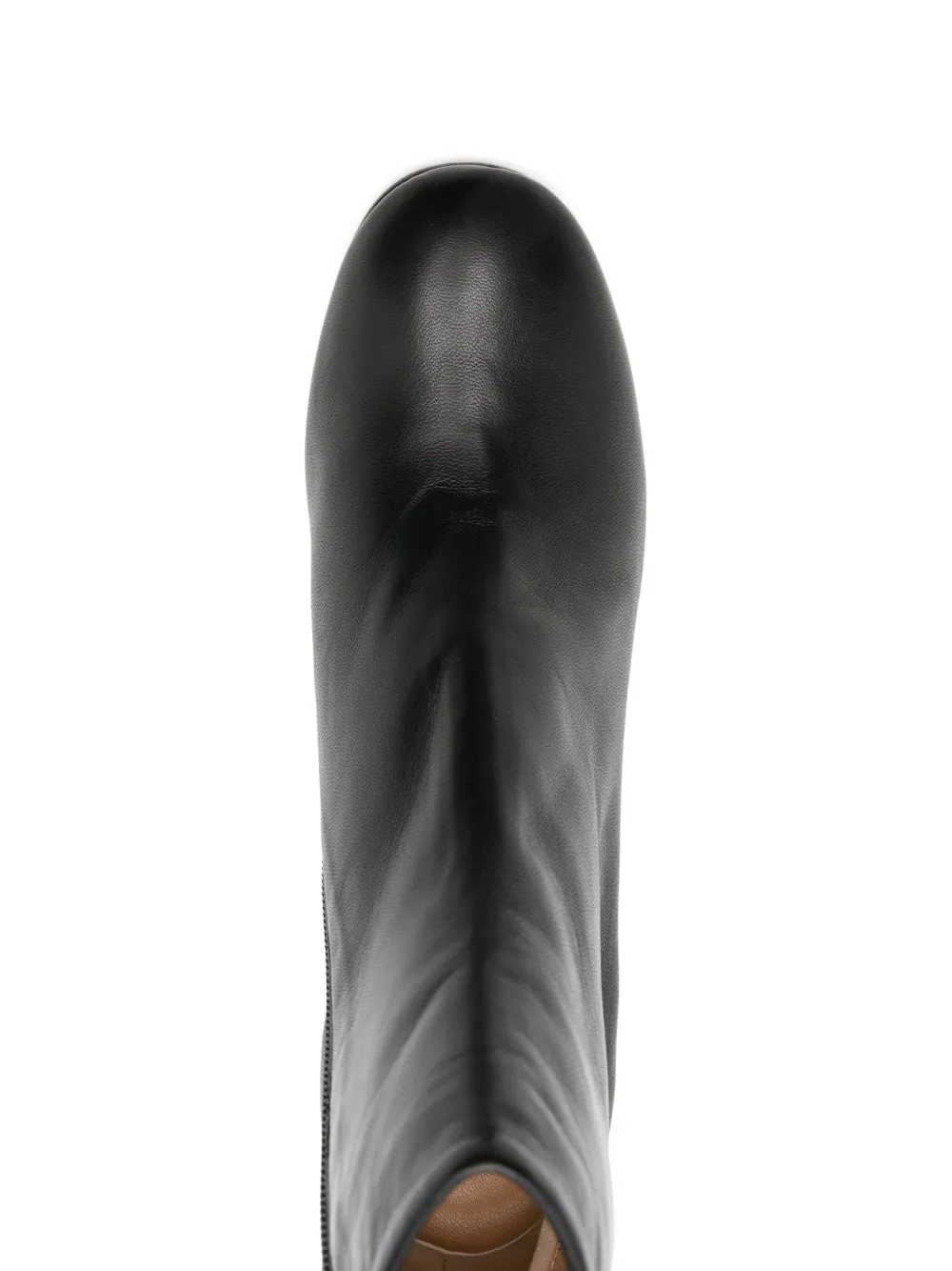 Del Carlo 80 mm leren laarzen met blokhak Zwart
