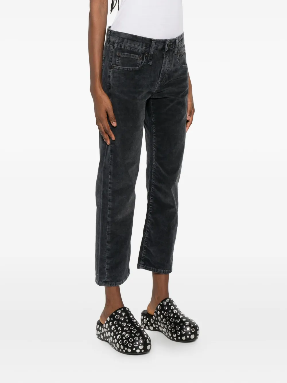 R13 Ribfluwelen jeans Zwart