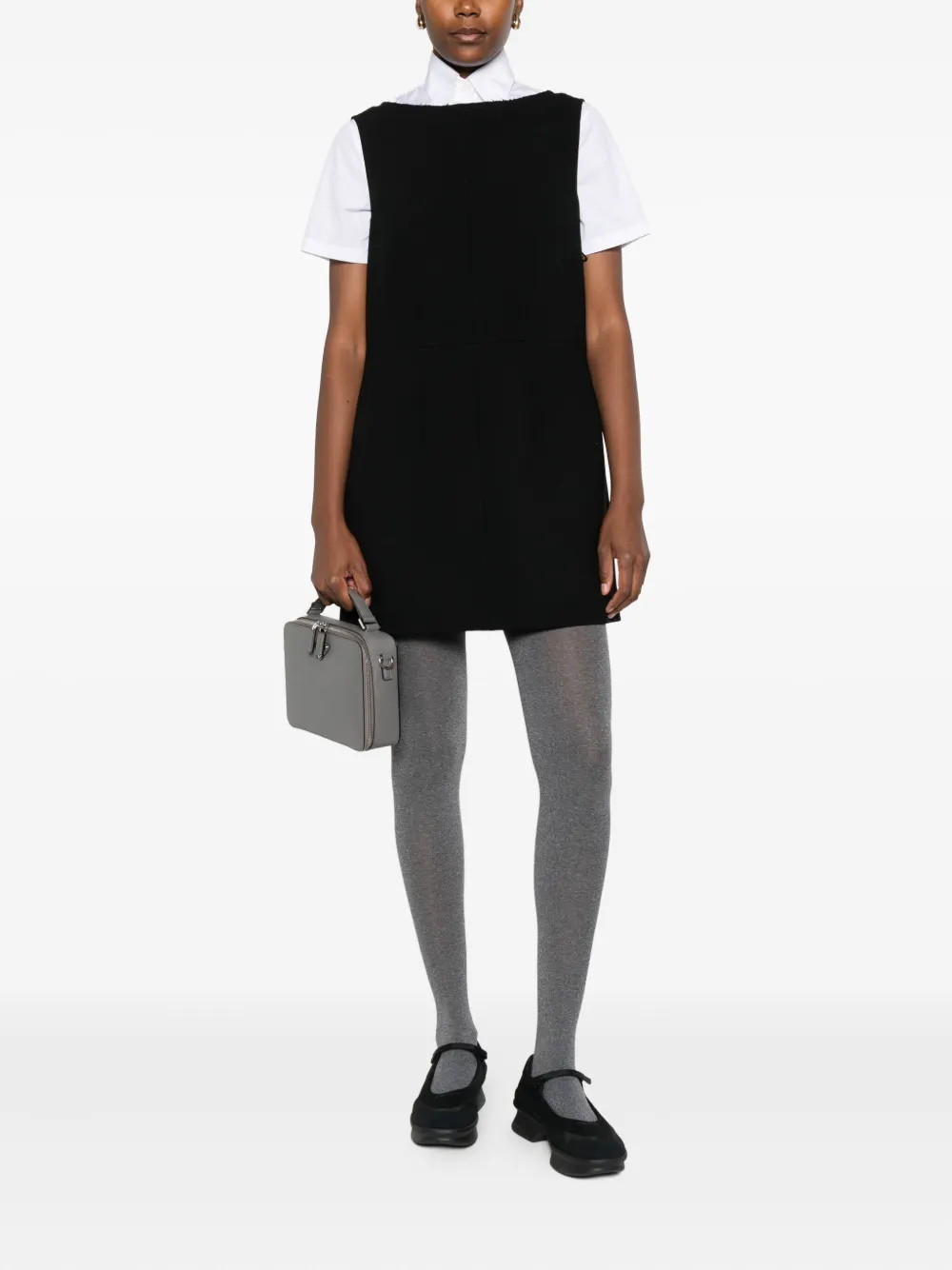 Prada sleeveless boat-neck mini dress - Zwart