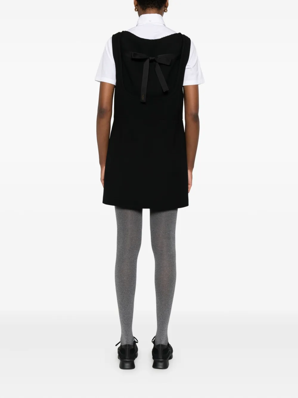 Prada Mouwloze mini-jurk met boothals Zwart