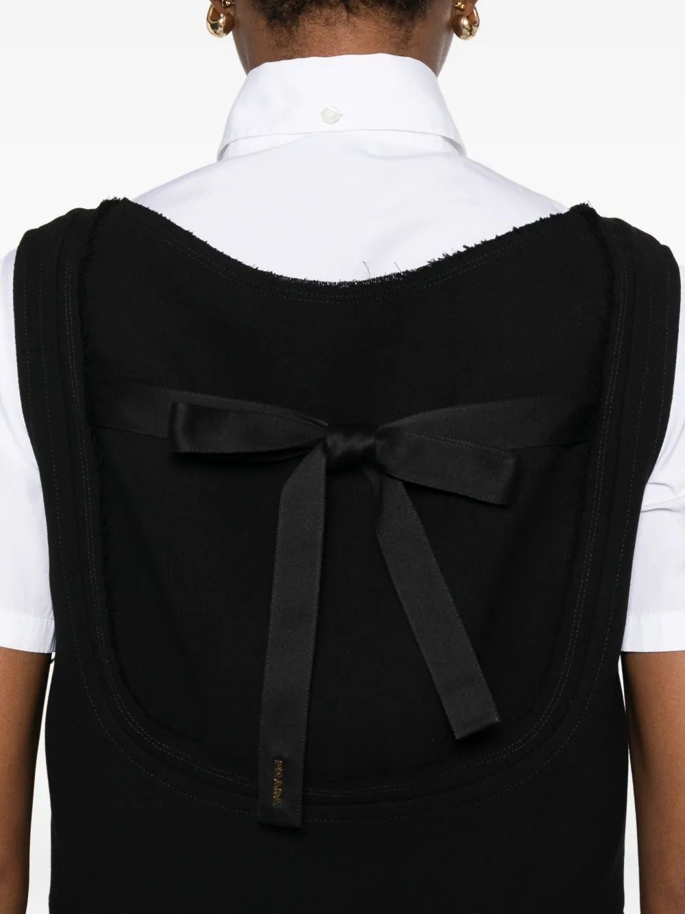 Prada Mouwloze mini-jurk met boothals Zwart