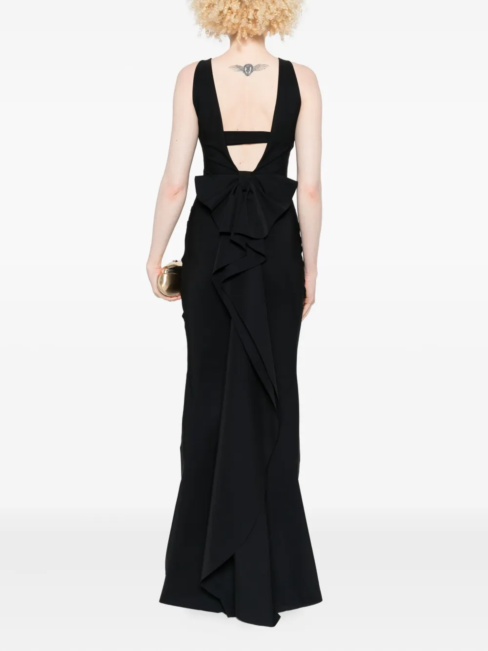 CHIARA BONI La Petite Robe bow-detail draped maxi dress - Zwart