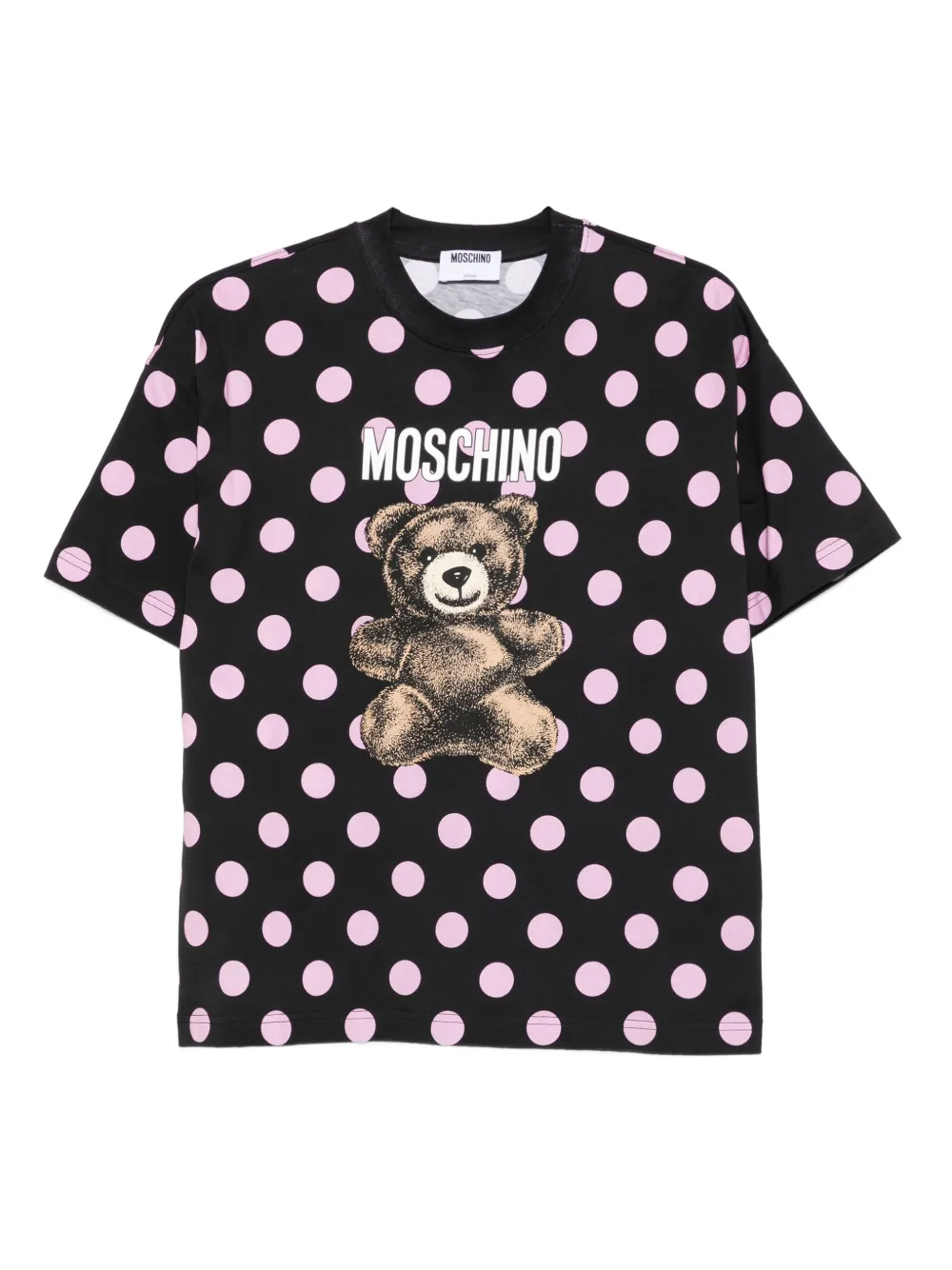 Moschino polka-dot teddy-print T-shirt | Black | Image 1