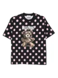 Moschino polka-dot teddy-print T-shirt - Black