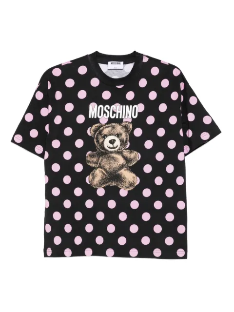 Moschino polka-dot teddy-print T-shirt