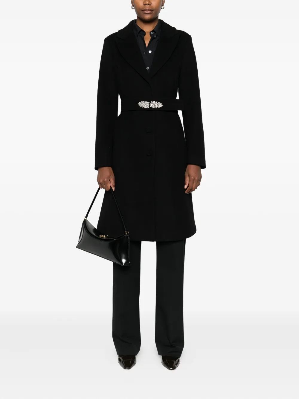 CHIARA BONI La Petite Robe embellished belted coat | Single Breasted Coats | Image 2