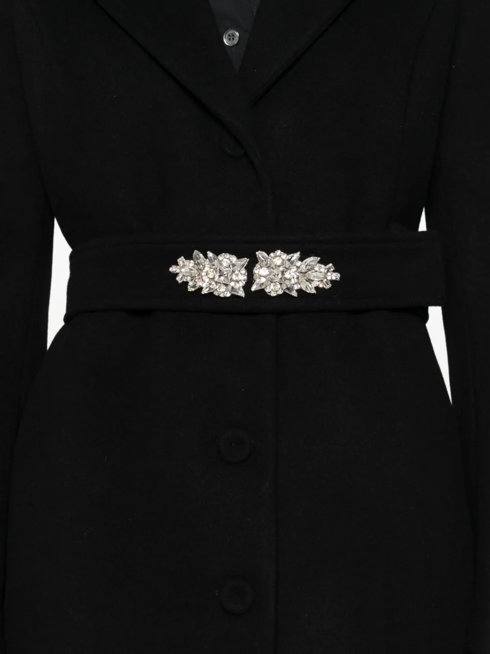 CHIARA BONI La Petite Robe Verfraaide jas met ceintuur Zwart