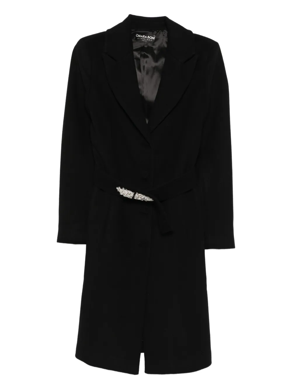 CHIARA BONI La Petite Robe embellished belted coat – Black