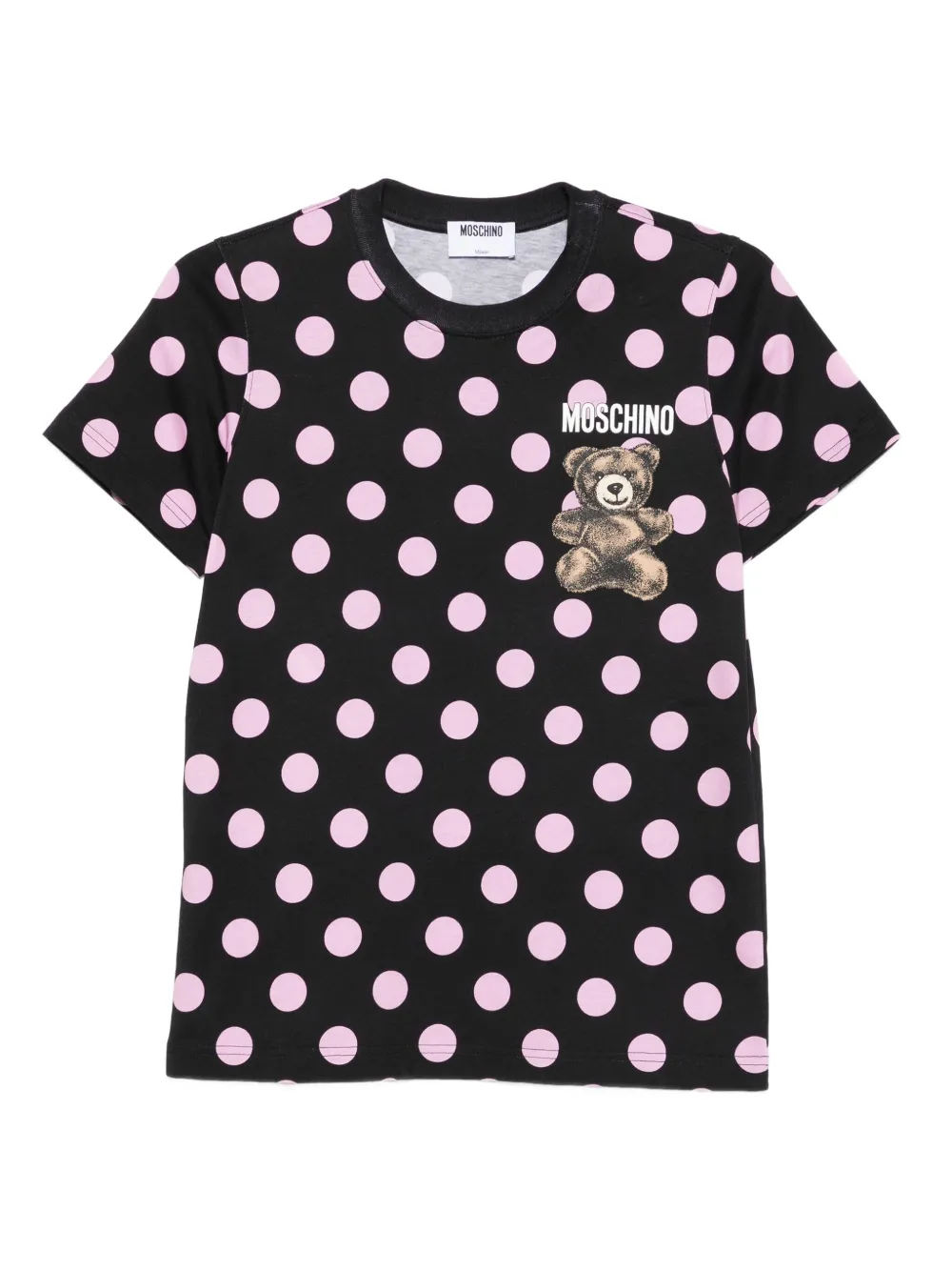 Moschino polka-dot teddy-print T-shirt | Black | Image 1