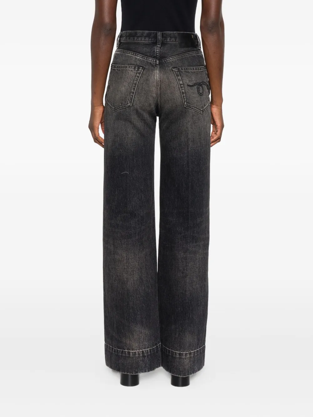 R13 Jeans met vervaagd effect Zwart