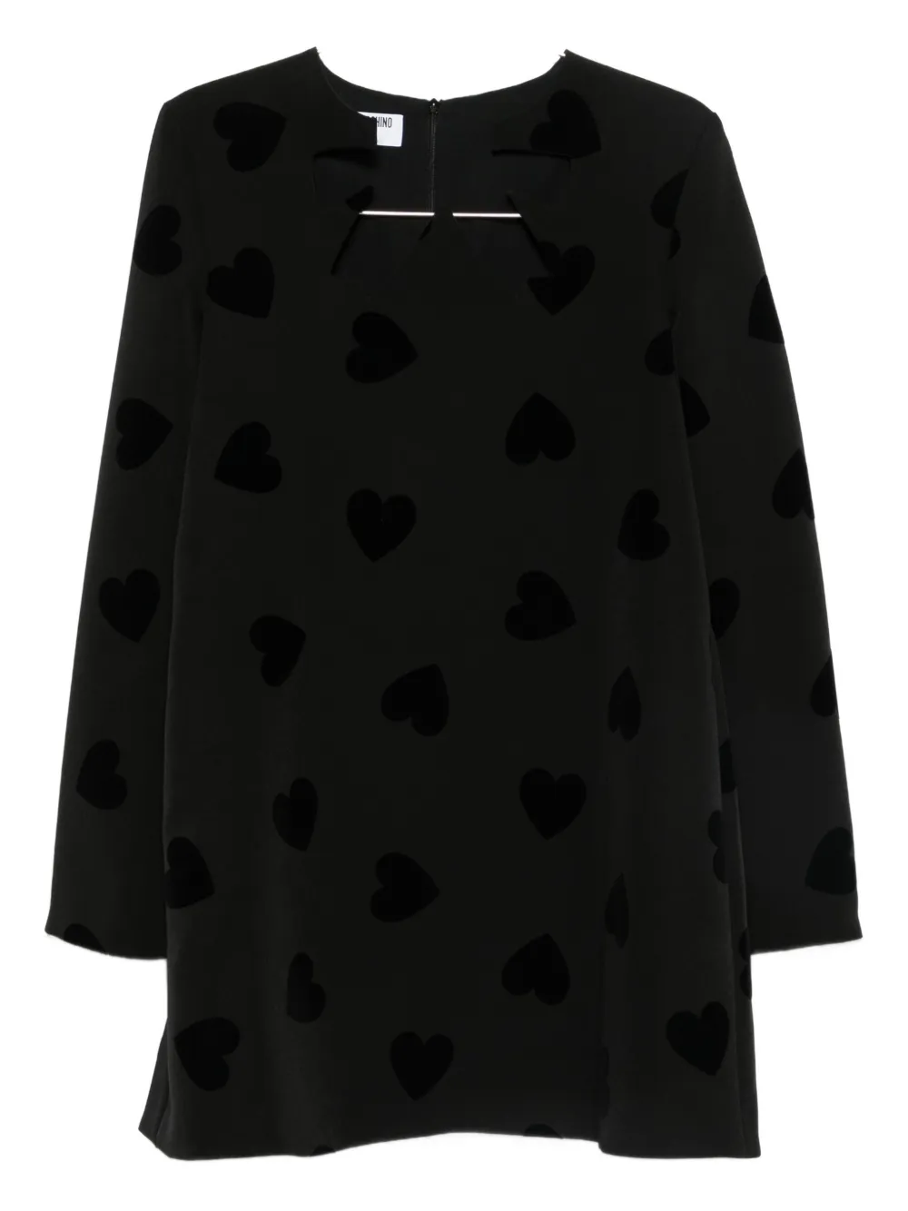 Moschino Heart-pattern Dress In Black