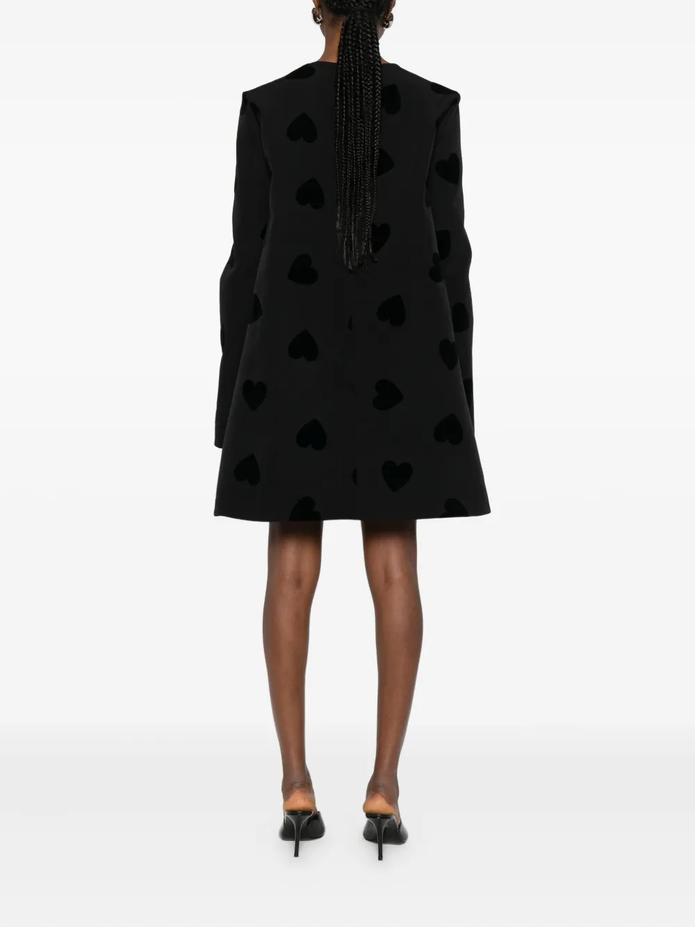 Moschino Heart-pattern Dress In Black