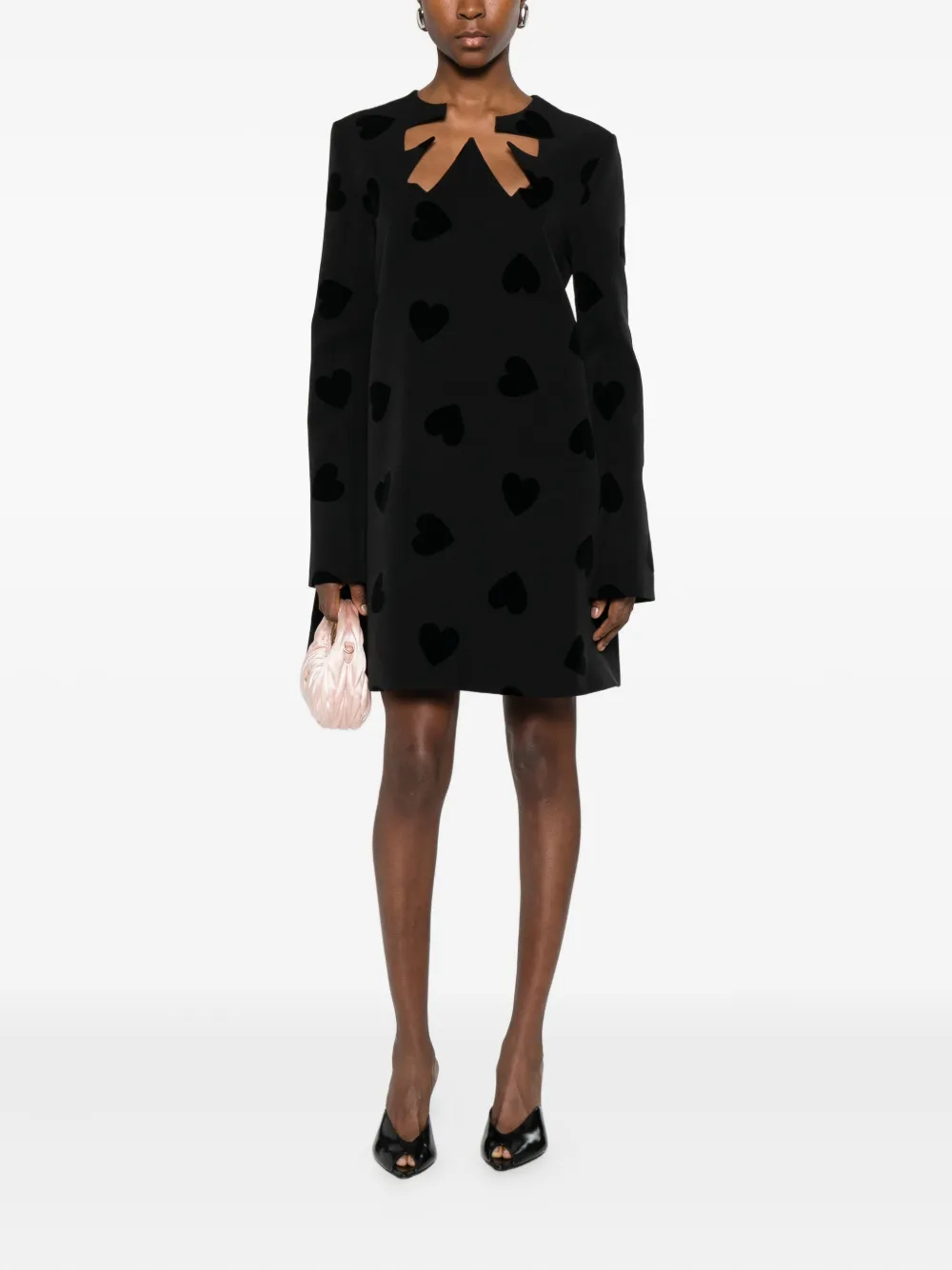 Moschino heart-pattern dress - Zwart