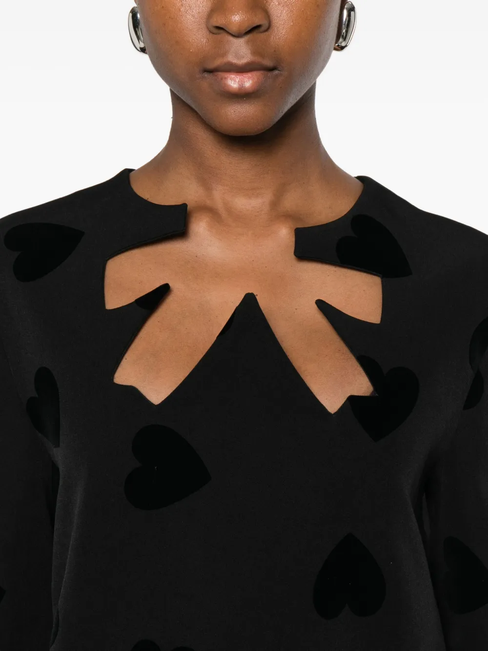 Moschino Heart-pattern Dress In Black