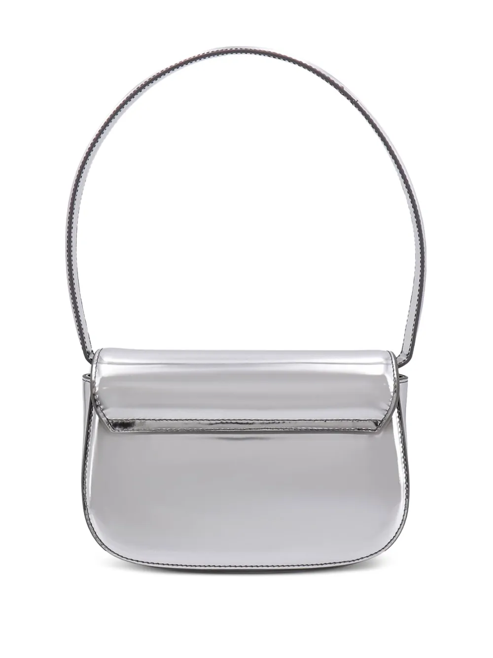 Diesel mini metallic-effect logo-plaque shoulder bag - Grijs