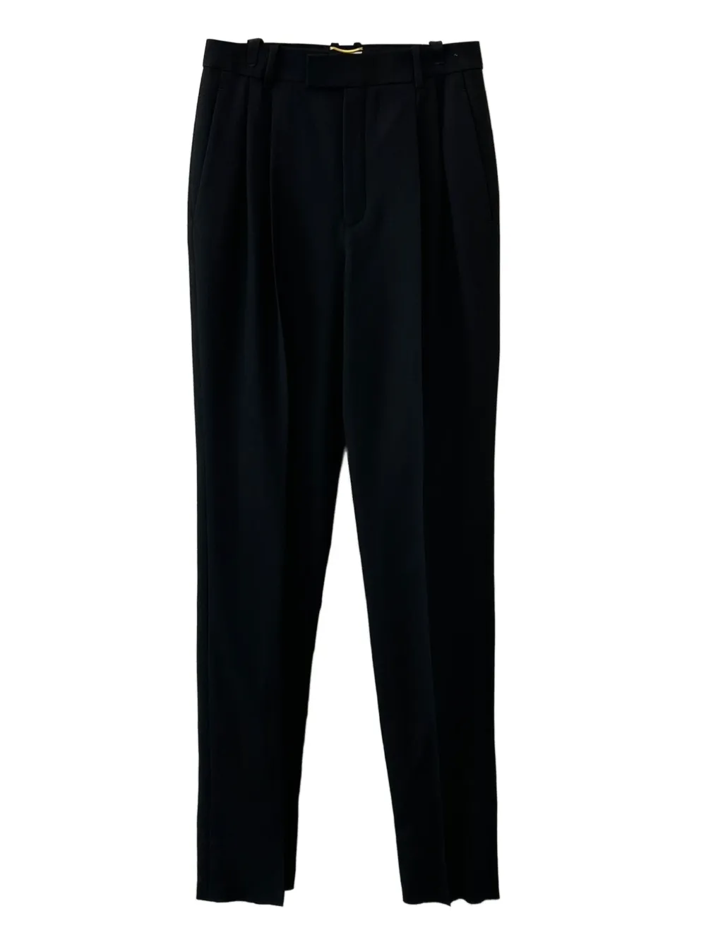Saint Laurent Broek met geplooide voorkant Zwart