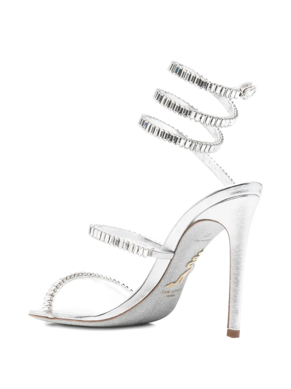 René Caovilla 105mm Cleo Sandals In Silver