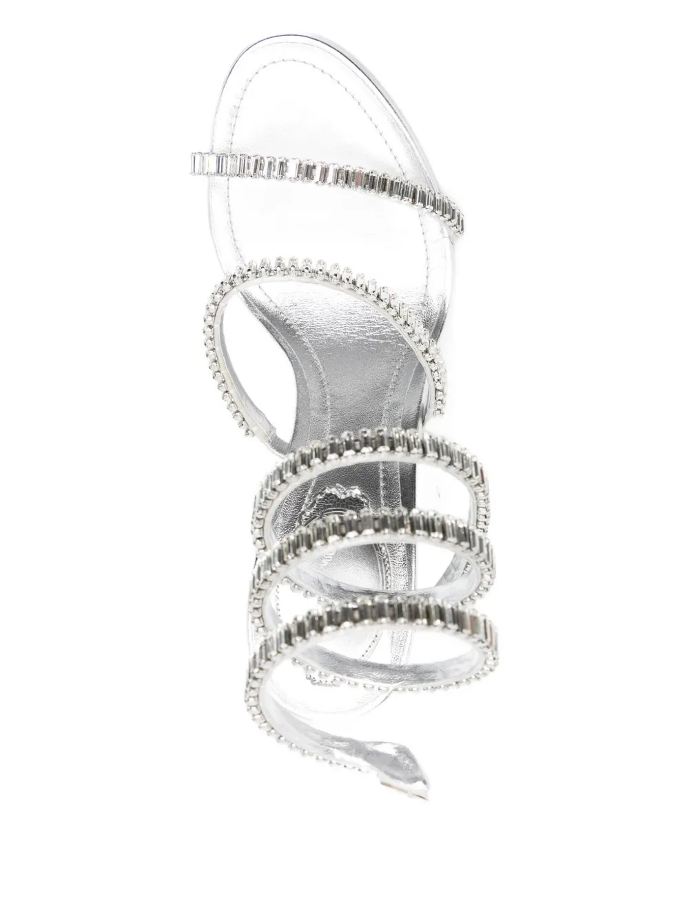 René Caovilla 105mm Cleo Sandals In Silver