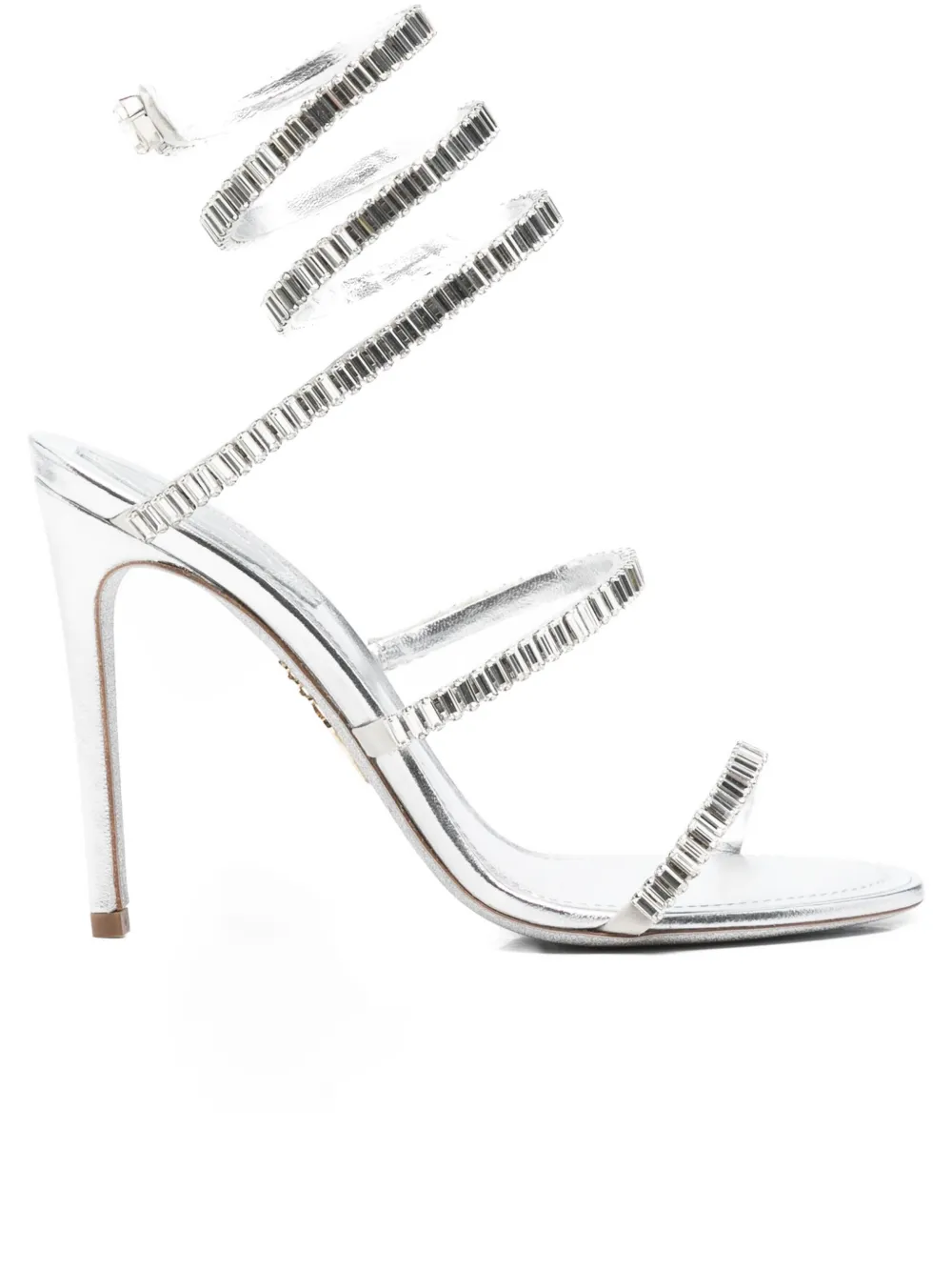 René Caovilla 105mm Cleo Sandals In Silver
