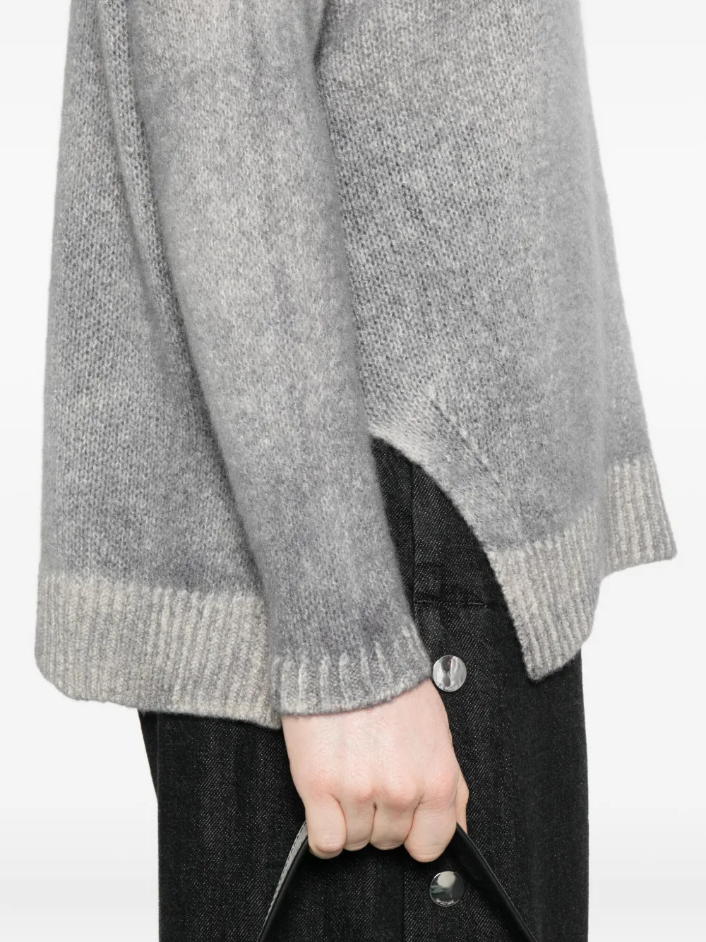 Avant Toi Ribbed-trim Jumper In Gray