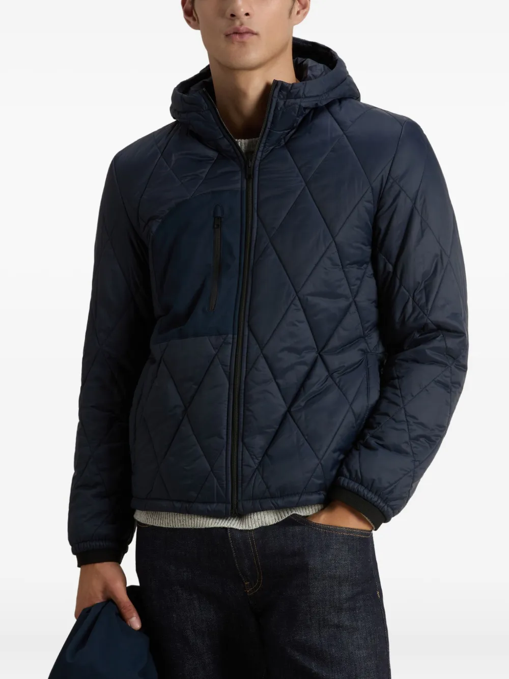 Woolrich hooded quilted jacket Blauw