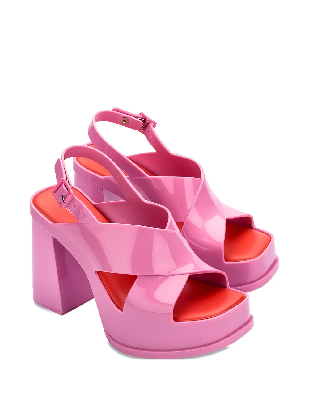 Melissa Dance crossover-strap block-heel sandals Pink