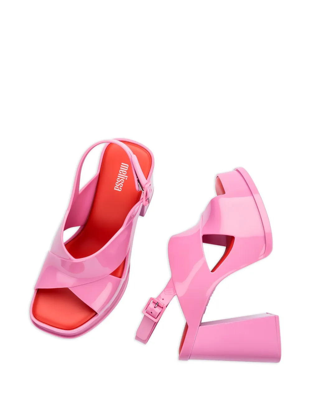Melissa Dance crossover-strap block-heel sandals Pink