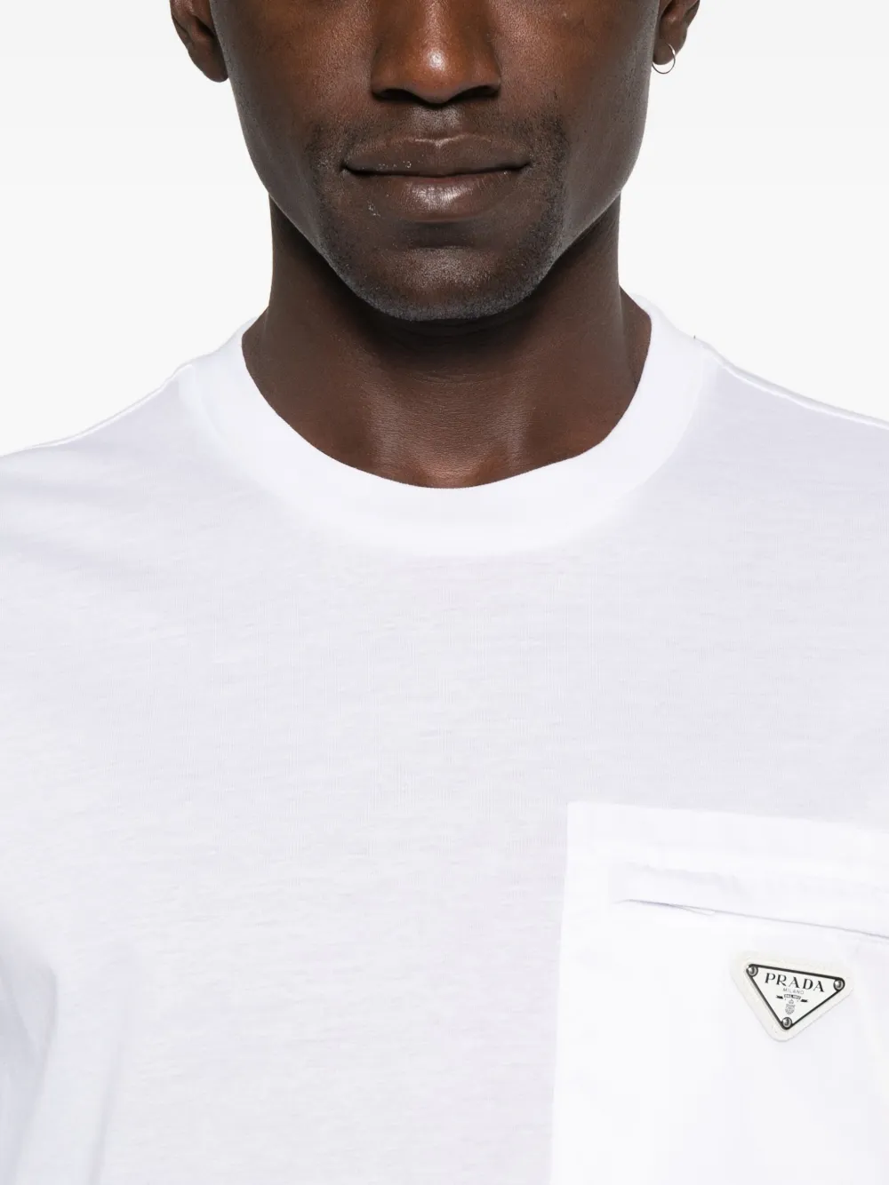 Prada Re-Nylon Triangle-logo T-shirt Wit